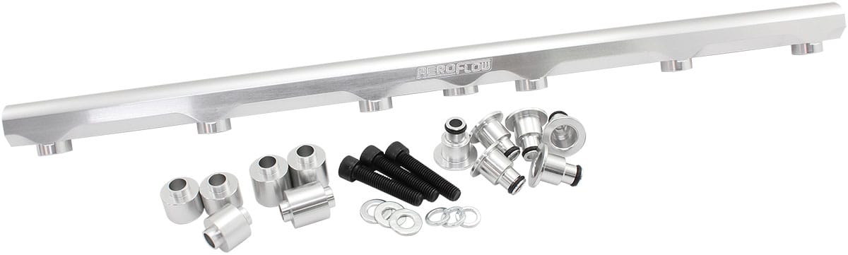 Aeroflow Performance Fuel System Aeroflow Toyota 2JZ-GE Billet EFI Fuel Rail - Silver AF64-2260S SR