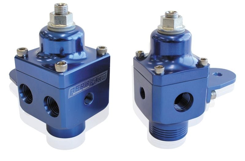 Aeroflow Performance Fuel Systems Blue Billet 2 Port Carburettor Fuel Pressure Regulator -8 ORB SR