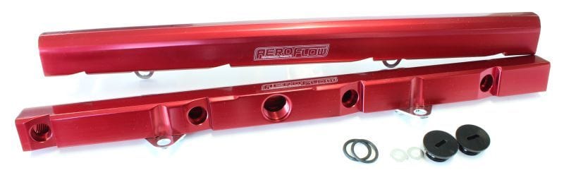 Aeroflow Performance Fuel Systems Red Ford 5.0L EFI V8 Billet EFI Fuel Rails AF64-2077 SR