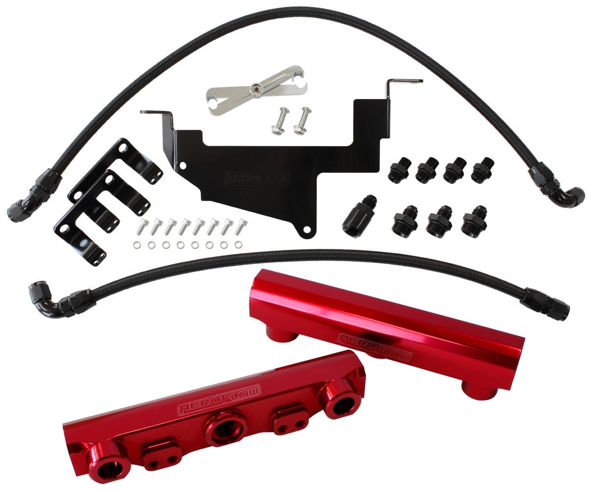Aeroflow Performance Fuel Systems Red Subaru BRZ & Toyota 86 Billet Fuel Rail Kit AF64-2131 SR