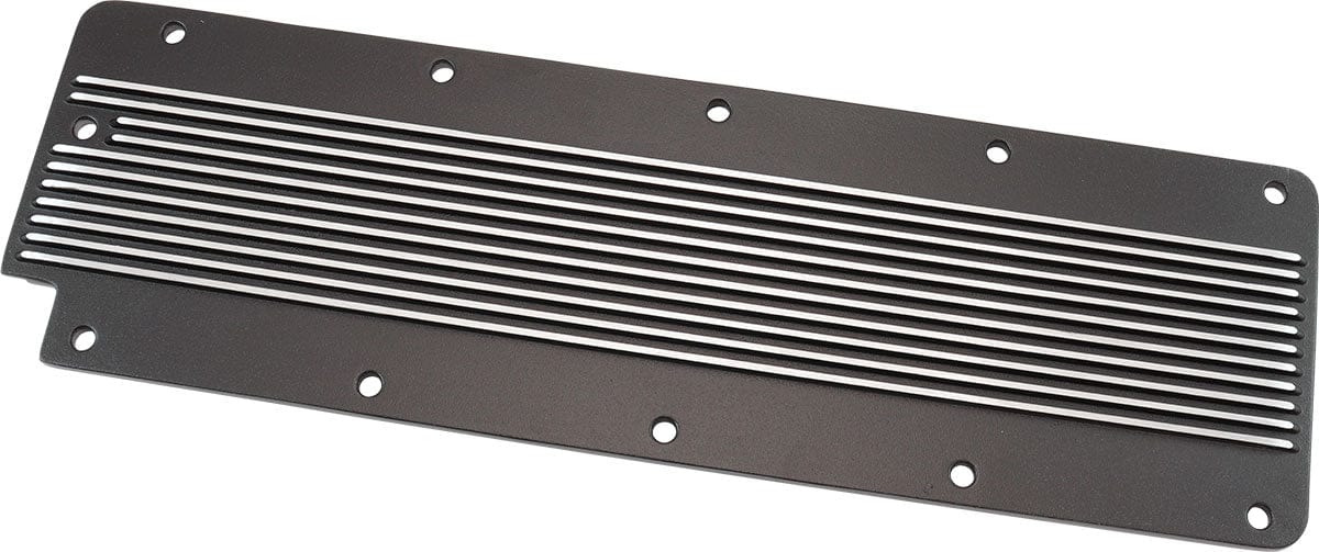 Aeroflow Performance GM LS2 FINNED VALLEY PLATE (AF77-5028BLK) SR