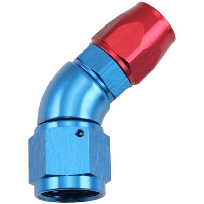 Aeroflow Performance Hose & Fittings Aeroflow 200 Series Teflon Style One Piece 45 Degree Stepped Hose End -10AN to -8 Hose AF572-08-10D SR