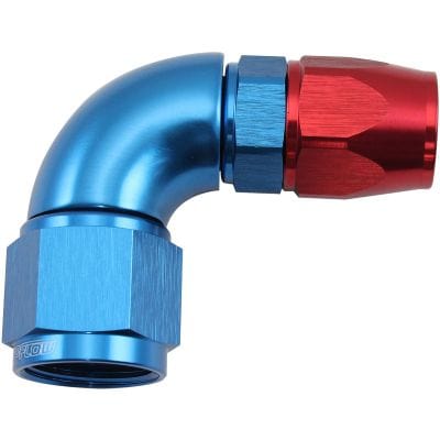 Aeroflow Performance Hose & Fittings Aeroflow 200 Series Teflon Style One Piece 90 Degree Stepped Hose End -10AN to -8 Hose AF573-08-10D SR