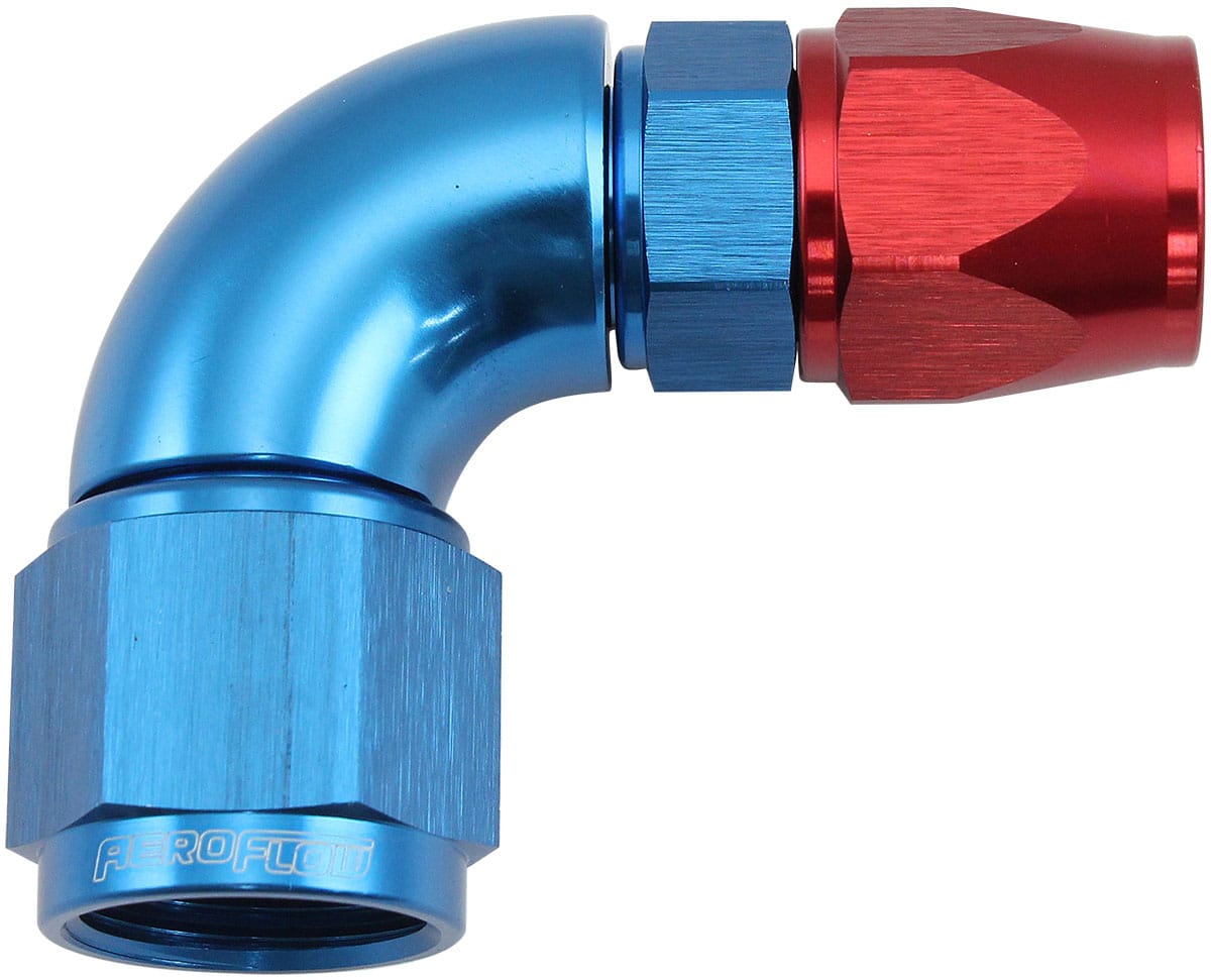 Aeroflow Performance Hose & Fittings Aeroflow 200 Series Teflon Style One Piece 90 Degree Stepped Hose End -8AN to -6 Hose AF573-06-08D SR