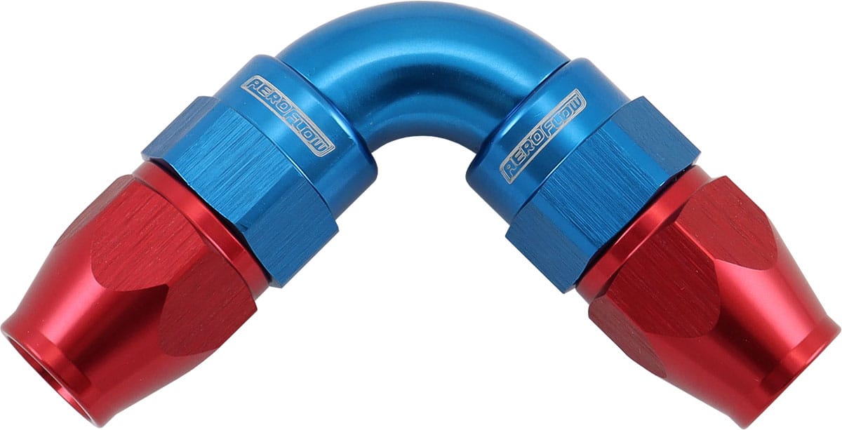 Aeroflow Performance Hose & Fittings Aeroflow 590 Series PTFE 90° Dual Hose Ends -4AN AF593-04-04D SR