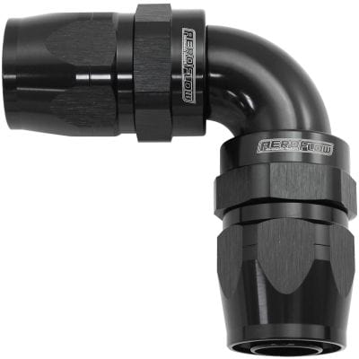 Aeroflow Performance Hose & Fittings Aeroflow 853 Series Cutter FullFlow 90° Dual Hose Ends -10AN AF853-10-10BLK SR
