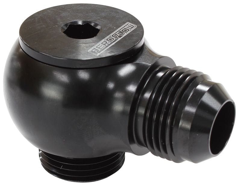Aeroflow Performance Hose & Fittings Aeroflow 90° Low Profile -12ORB to -10AN Male Adapter AF909-10-12BLK SR