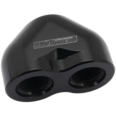 Aeroflow Performance Hose & Fittings Aeroflow Billet 3 Port ORB U-Block AF455-16-12BLK SR