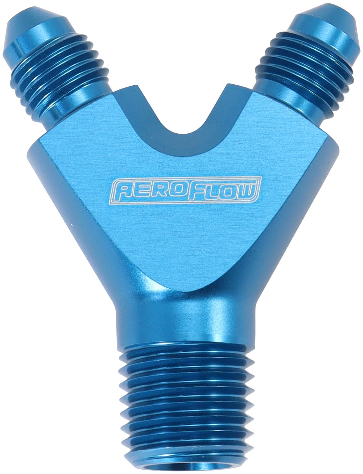 Aeroflow Performance Hose & Fittings Aeroflow NPT To AN Y Block Adapter - Blue Finish AF147-02-03 SR