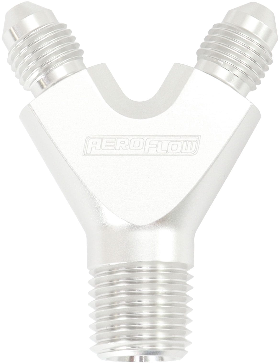 Aeroflow Performance Hose & Fittings Aeroflow NPT To AN Y Block Adapter - Silver Finish AF147-04-03S SR