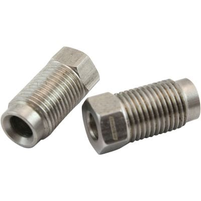 Aeroflow Performance Hose & Fittings Aeroflow Stainless Steel Inverted Flare Long Tube Nuts (Pair) AF366L SR