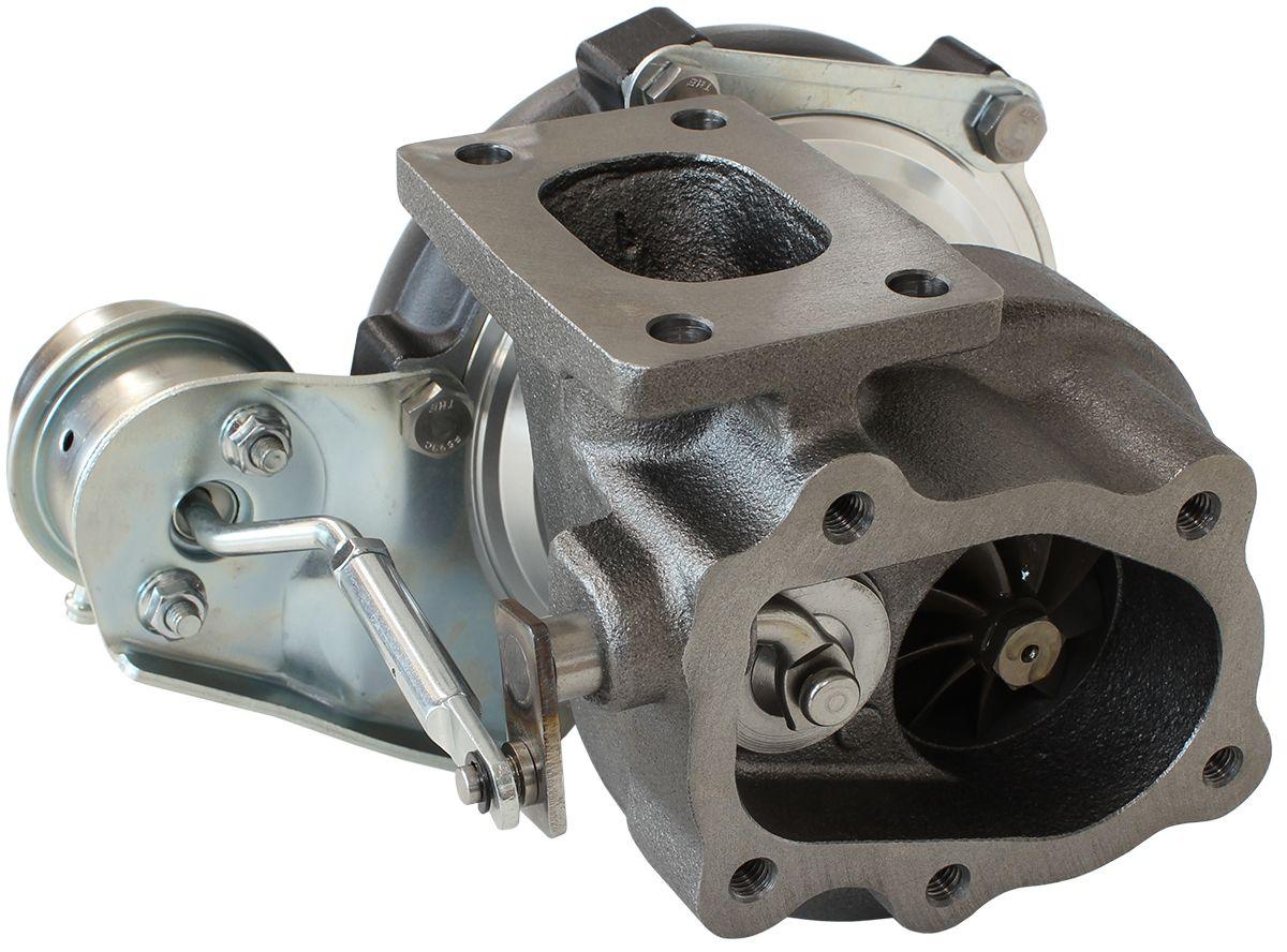 Aeroflow Performance Internal Wastegate, T25 / T28 Inlet Flange, 5-Bolt Exhaust Flange Aeroflow BOOSTED 4647 .86 Turbocharger 475HP, Hi Temp Black Finish AF8005-2001BLK SR