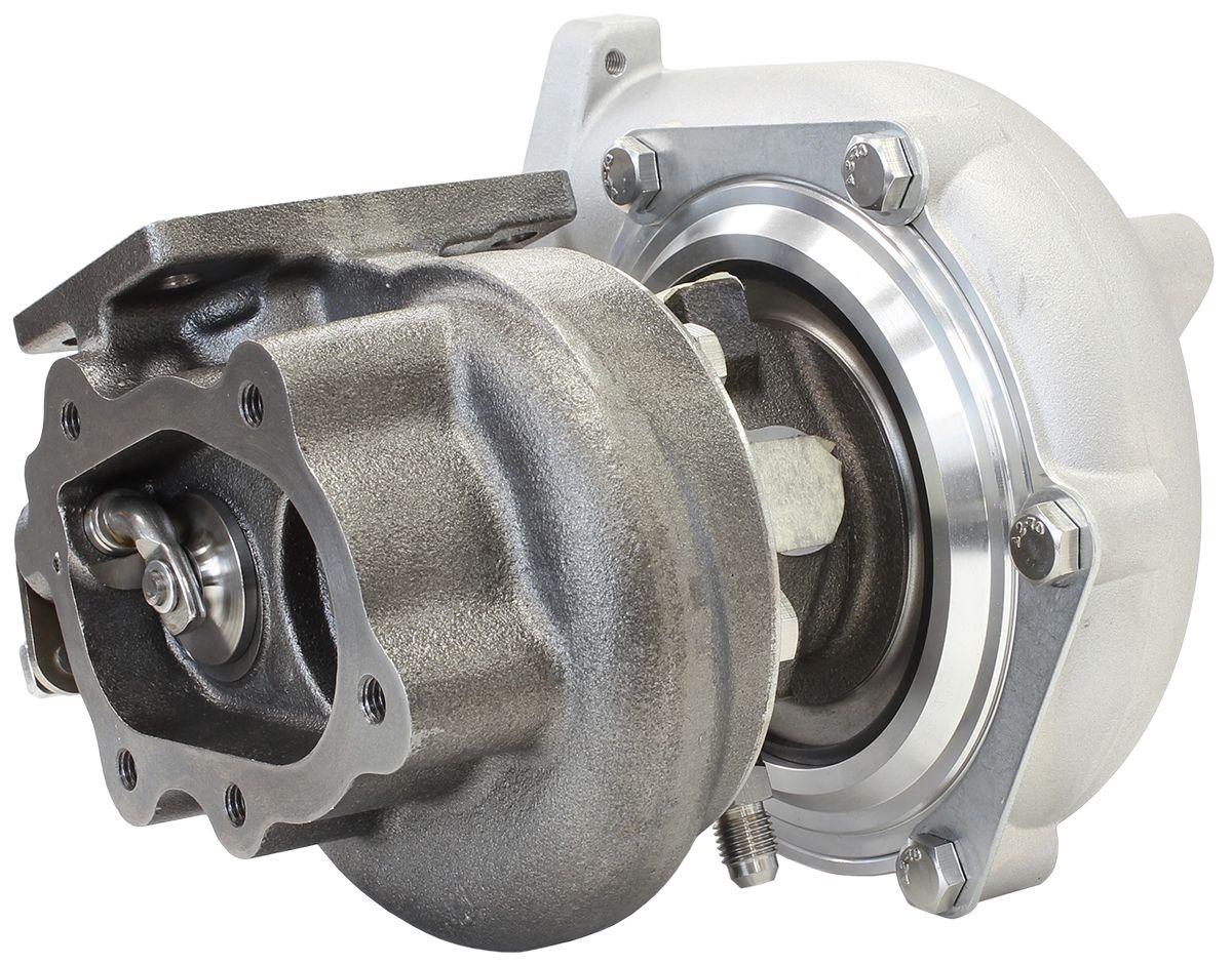 Aeroflow Performance Internal Wastegate, T25 / T28 Inlet Flange, 5-Bolt Exhaust Flange Aeroflow BOOSTED 4647 NISSAN .64 Turbocharger 440HP, Natural Cast Finish AF8005-2002 SR