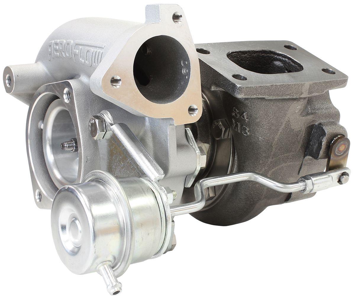 Aeroflow Performance Internal Wastegate, T25 / T28 Inlet Flange, 5-Bolt Exhaust Flange Aeroflow BOOSTED 4647 NISSAN .64 Turbocharger 440HP, Natural Cast Finish AF8005-2002 SR