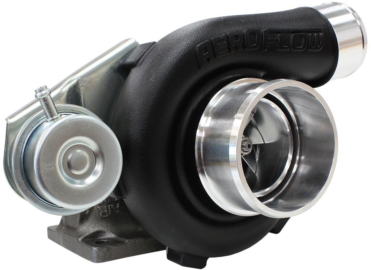 Aeroflow Performance Internal Wastegate, T25 / T28 Inlet Flange, 5-Bolt Exhaust Flange Aeroflow BOOSTED 5447 .86 Turbocharger 495HP, Hi Temp Black Finish AF8005-2006BLK SR