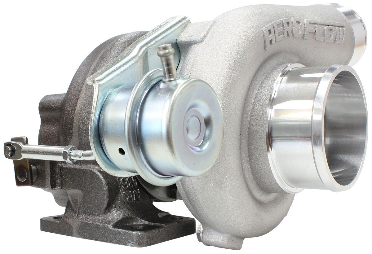 Aeroflow Performance Internal Wastegate, T25 / T28 Inlet Flange, 5-Bolt Exhaust Flange Aeroflow BOOSTED 5447 .86 Turbocharger 495HP, Natural Cast Finish AF8005-2006 SR
