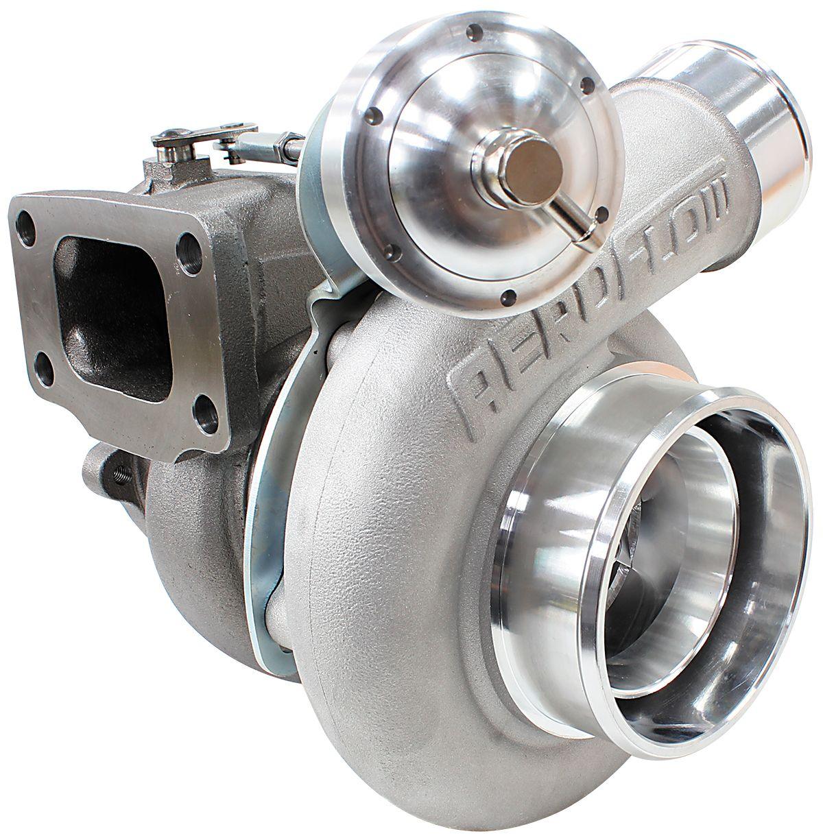 Aeroflow Performance Internal Wastegate, T3 Inlet Flange, BA-BF XR6 5-Bolt Exhaust Flange Aeroflow BOOSTED 6662 XR6 1.06 Turbocharger 825HP, Natural Cast Finish AF8005-3014 SR