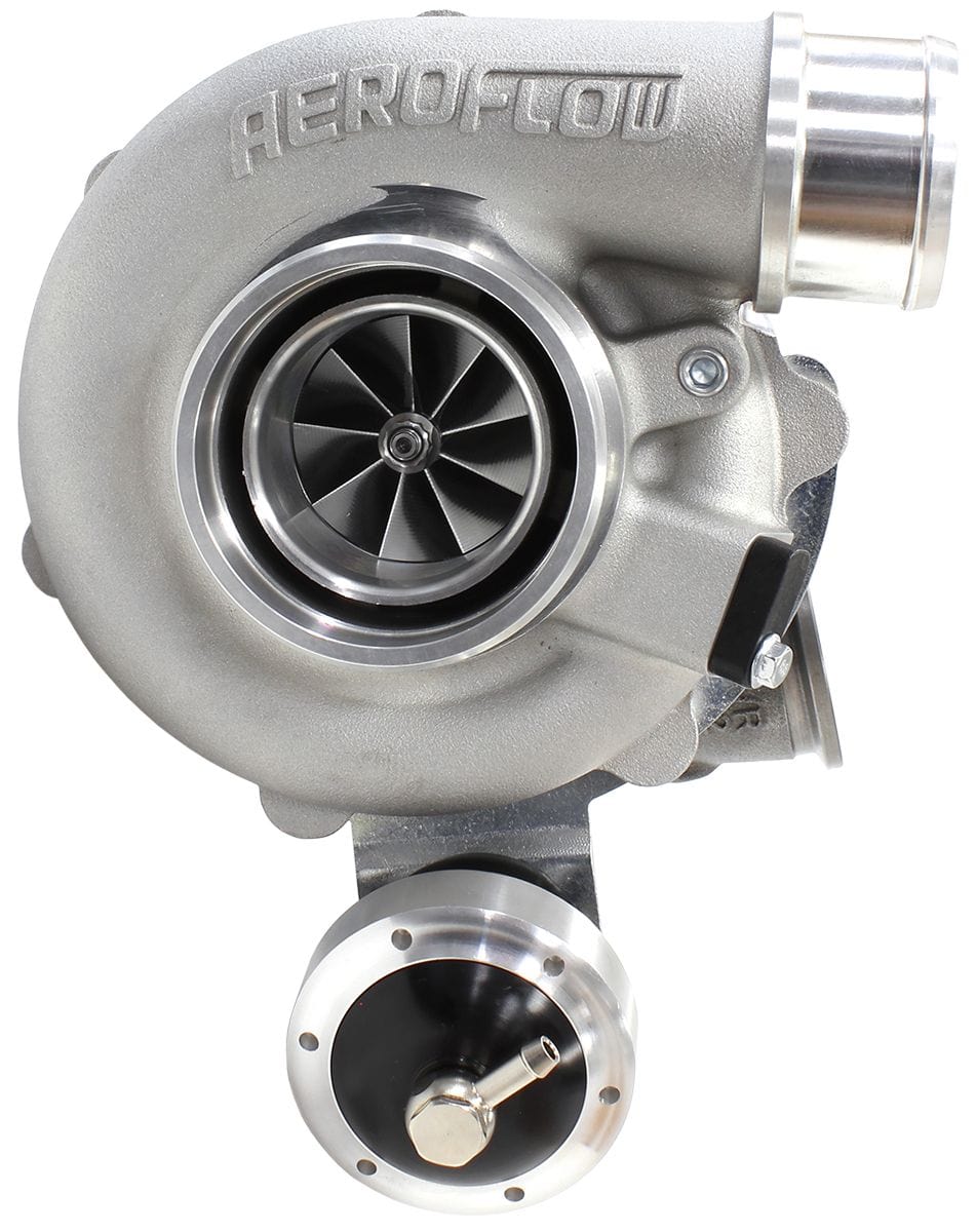 Aeroflow Performance Internal Wastegate, V-Band Inlet & Exhaust Flanges Aeroflow BOOSTED 4849 .72 Turbocharger 550HP, Natural Cast Finish AF8005-2013 SR