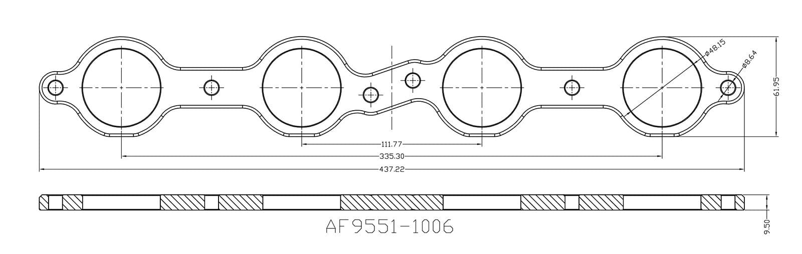 Aeroflow Performance LS Engine Parts AF9551-1006 Header Flange - LS Series Chev, Round Port 1-7/8 AF9551-1006 SR