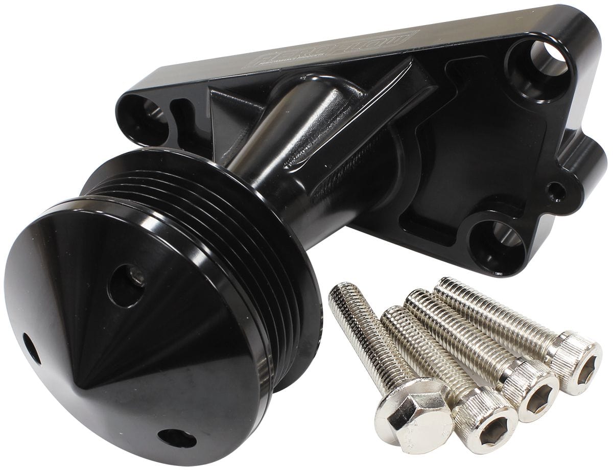 Aeroflow Performance LS Engine Parts Black Power Steer Delete Idler Bracket - LS Engine AF64-4367 SR