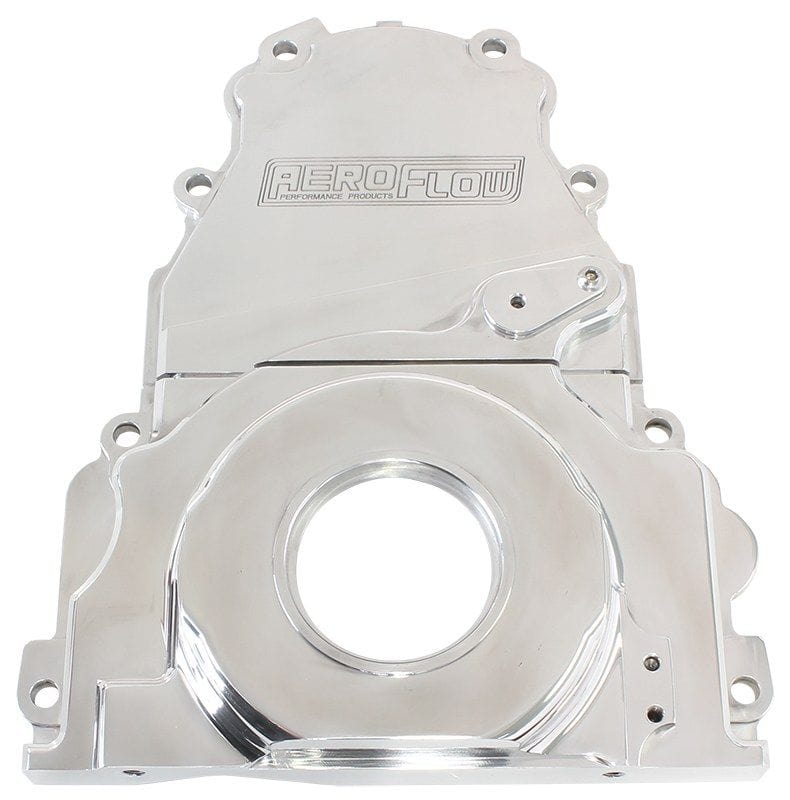 Aeroflow Performance LS Engine Parts Polished 2-Piece Billet Aluminium Timing Cover GM LS Series AF64-4361 SR