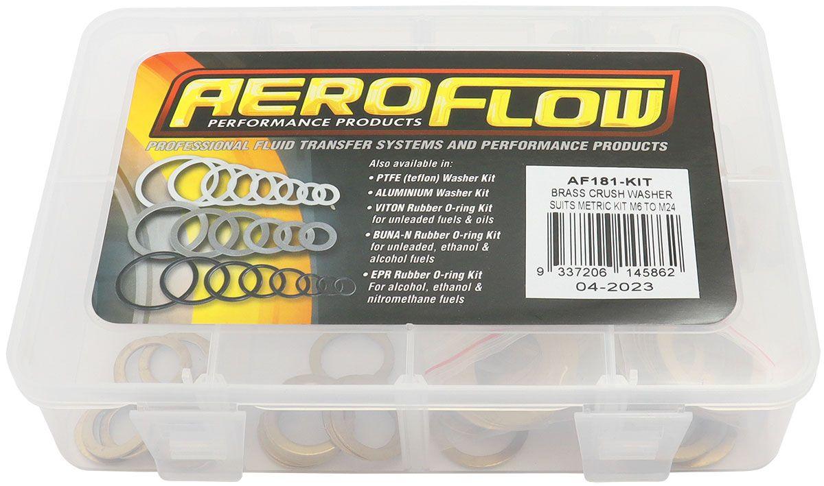 Aeroflow Performance Metric Brass Washer Kit suit M6 to M24 Aeroflow Metric Brass Washer Kit suit M6 to M24 AF181-KIT SR