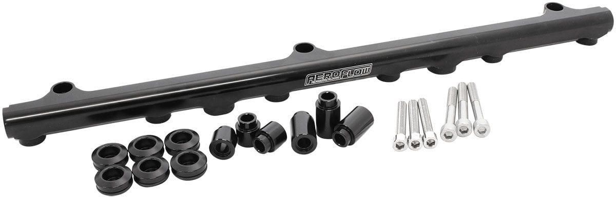 Aeroflow Performance Nissan RB25 Billet EFI Fuel Rail - Black Aeroflow Nissan RB25 Billet EFI Fuel Rail - Black AF64-2210BLK SR