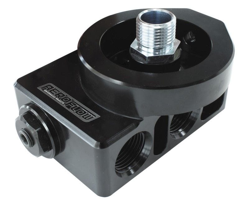 Aeroflow Performance Oil Systems AF64-4112 Billet Aluminium Remote Filter & Oil Thermostat SR