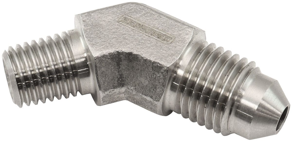 Aeroflow Performance S/S 45 DEG 1/16" NPT TO -3AN (AF382-01) SR