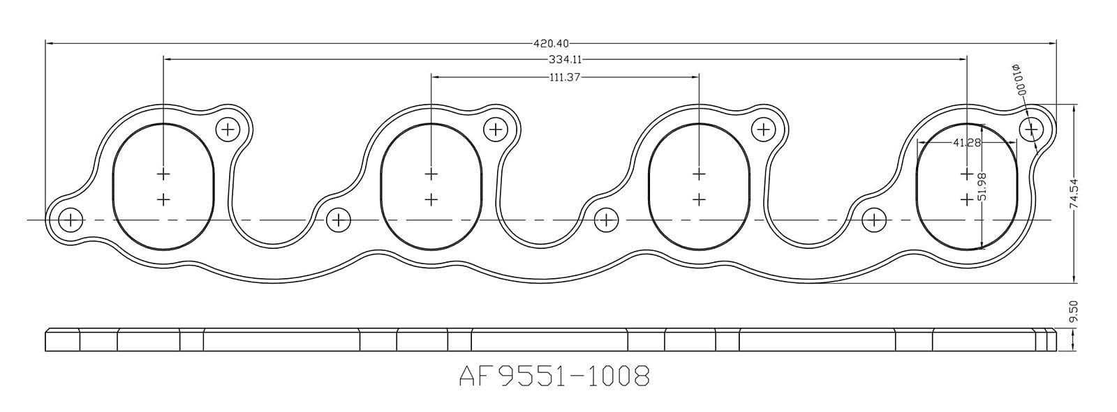 Aeroflow Performance Stainless Steel, Sold as a Pair Aeroflow Ford Cleveland 1-7/8" Oval Port Header Flange AF9551-1008 SR
