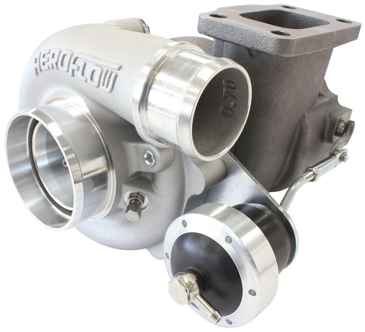 Aeroflow Performance T3 Inlet Flange, Ford 5-Bolt Exhaust Flange Aeroflow BOOSTED B5455 T3 .83 Internal Wastegate Turbocharger 660HP, Natural Cast Finish SR