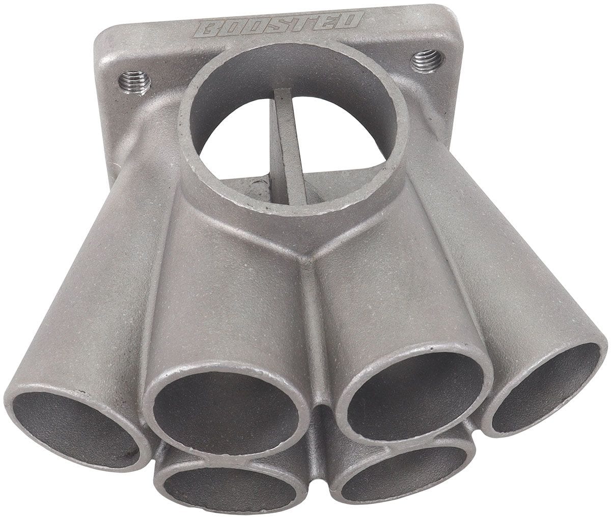 Aeroflow Performance Turbo Accessories AF8377-1000 6 into 1 Oval Turbo Merge Collector, T4 Twin Entry Flange 54mm I.D Wastegate 304 SR