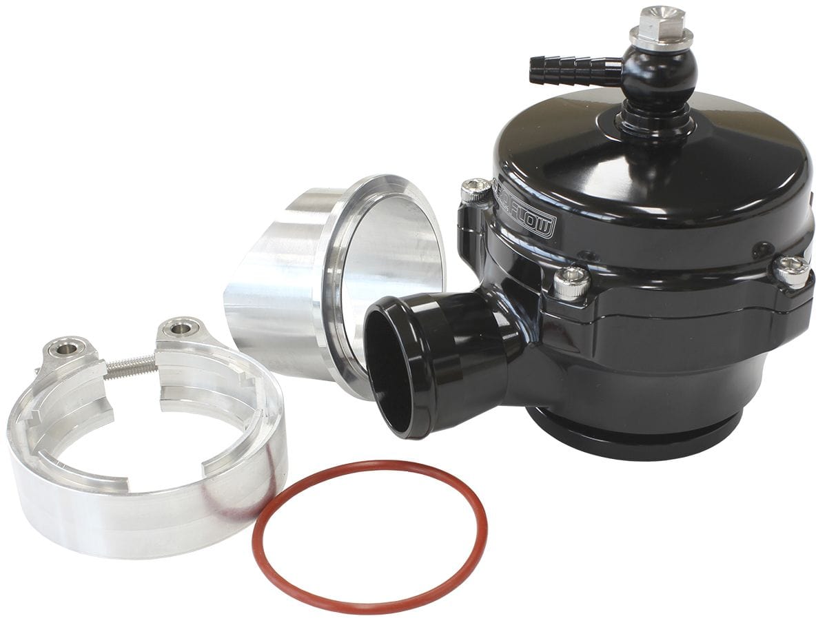 Aeroflow Performance Turbo Accessories Black 50mm High Flow Blow Off Valve with V-Band SR