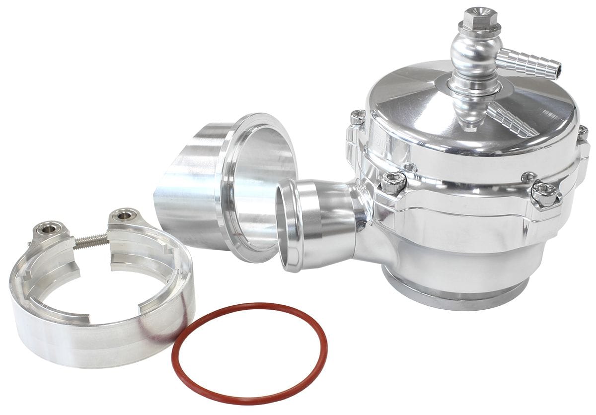 Aeroflow Performance Turbo Accessories Polished 50mm High Flow Blow Off Valve with V-Band SR