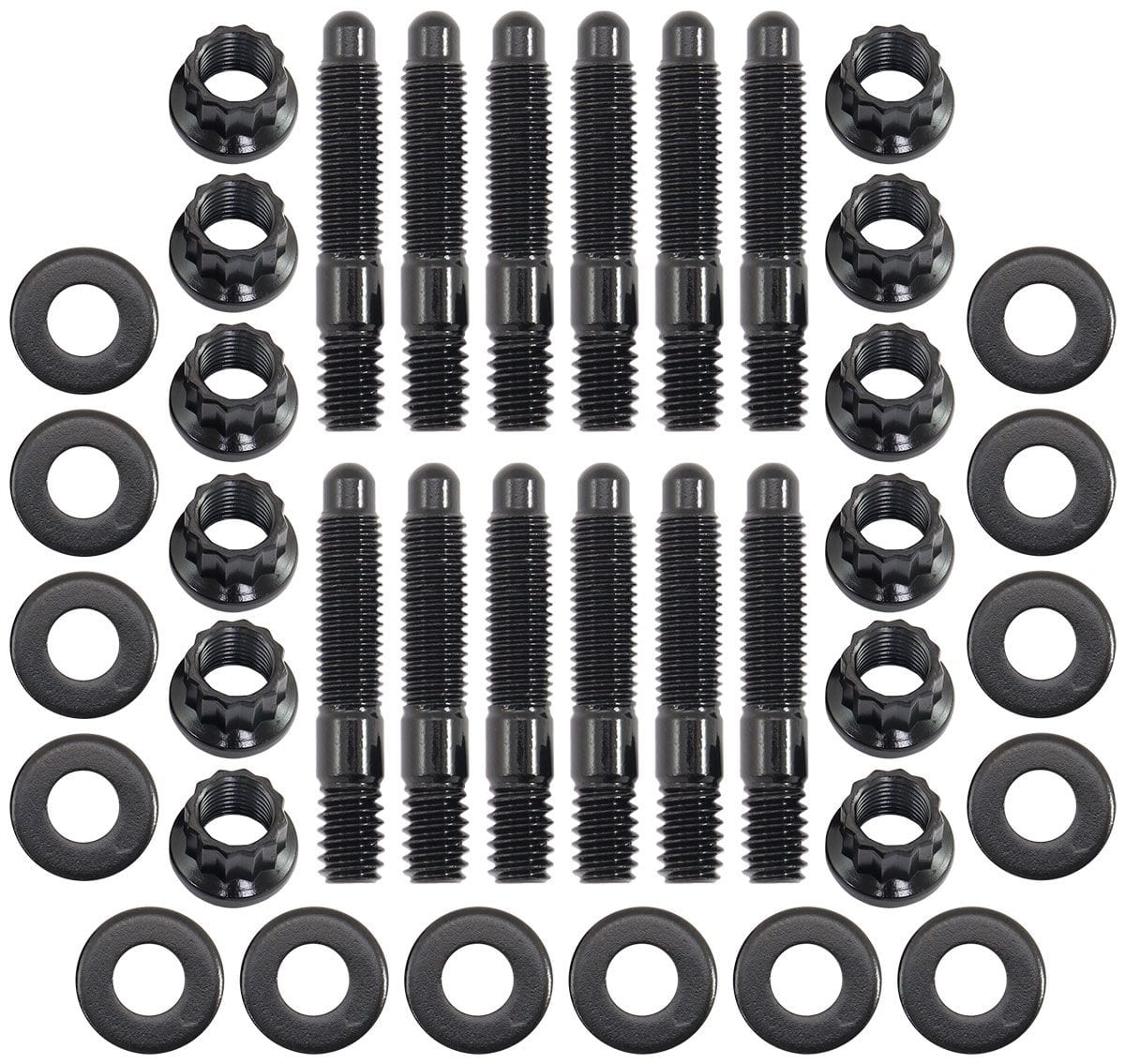 Aeroflow Performance Universal Valve Cover Stud Kit 1/4-20" OAL 1.50", Pack of 12 - Black Finish Universal Valve Cover Stud Kit 1/4-20" OAL 1.50", Pack of 12 - Black F SR