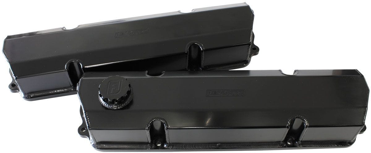 Aeroflow Performance V8 Early 253 304 308 Black Early V8 Holden Series Fabricated Billet Valve Covers SR