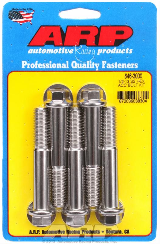 ARP ARP 1/2"-13 x 3.000 hex SS bolts (646-3000) SR