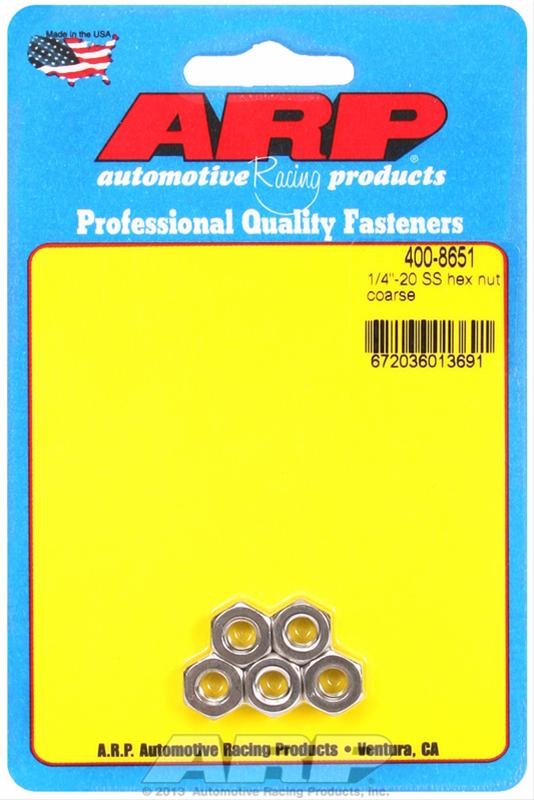 ARP ARP 1/4"-20 SS coarse hex nut kit (400-8651) SR