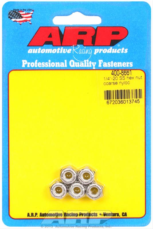 ARP ARP 1/4"-20 SS coarse nyloc hex nut kit (400-8661) SR