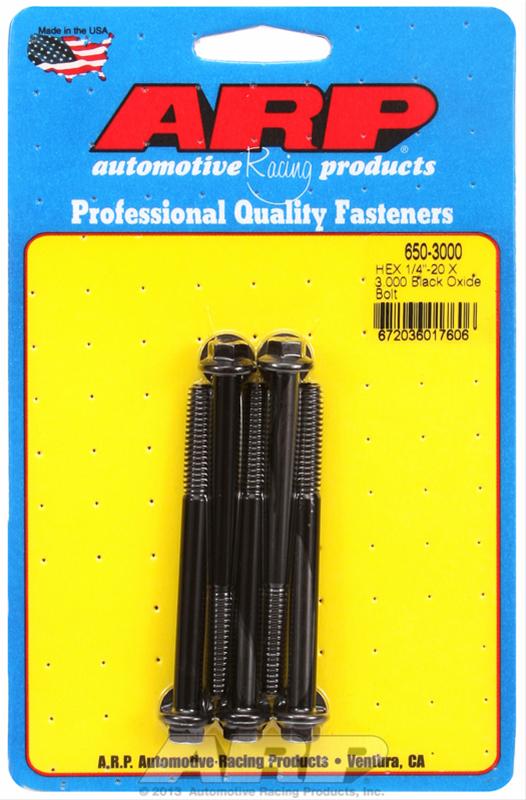 ARP ARP 1/4"-20 X 3.000 hex black oxide bolts (650-3000) SR