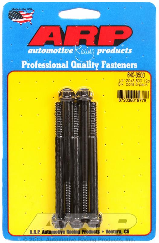ARP ARP 1/4"-20 x 3.500 12pt black oxide bolts (640-3500) SR