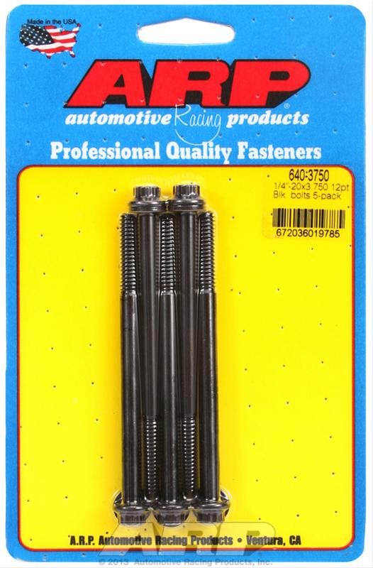 ARP ARP 1/4"-20 x 3.750 12pt black oxide bolts (640-3750) SR