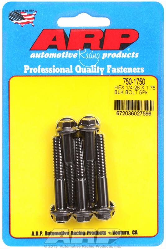 ARP ARP 1/4"-28 x 1.750 hex black oxide bolts (750-1750) SR