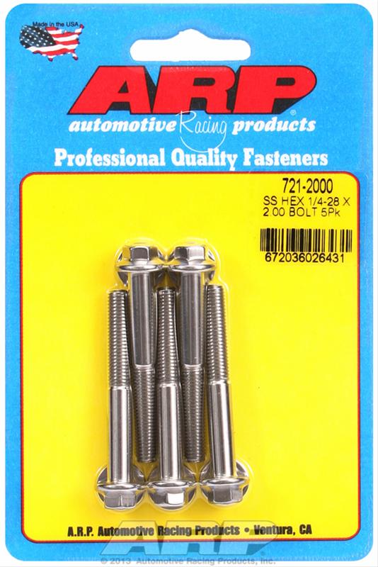 ARP ARP 1/4"-28 x 2.000 hex SS bolts (721-2000) SR