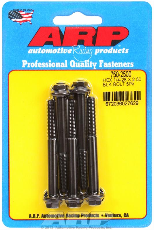 ARP ARP 1/4"-28 x 2.500 hex black oxide bolts (750-2500) SR