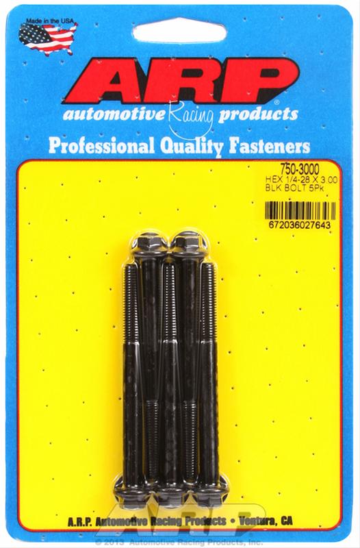 ARP ARP 1/4"-28 x 3.000 hex black oxide bolts (750-3000) SR