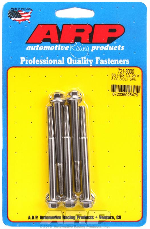 ARP ARP 1/4"-28 x 3.000 hex SS bolts (721-3000) SR