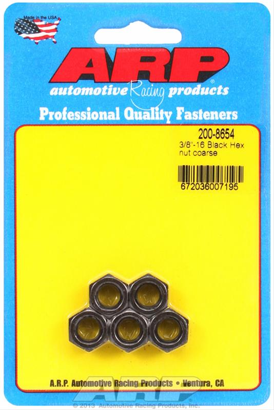 ARP ARP 3/8-16" black coarse hex nut kit (200-8654) SR