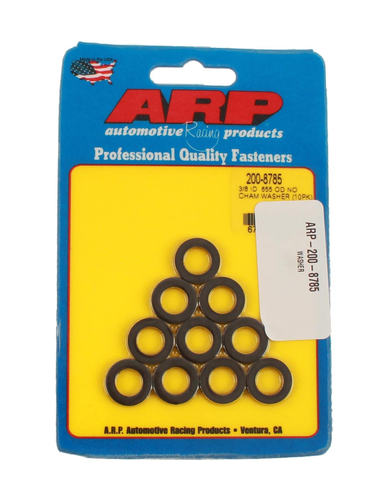 ARP ARP 3/8 ID .655 OD no chamfer black washer 10pk (200-8785) SR