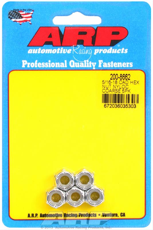 ARP ARP 5/16"-18 cad coarse nyloc hex nut kit (200-8662) SR